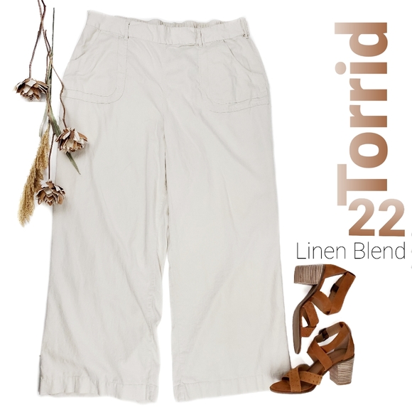 torrid Pants - New Torrid Linen Blend Wide Leg Pants  Sz 22